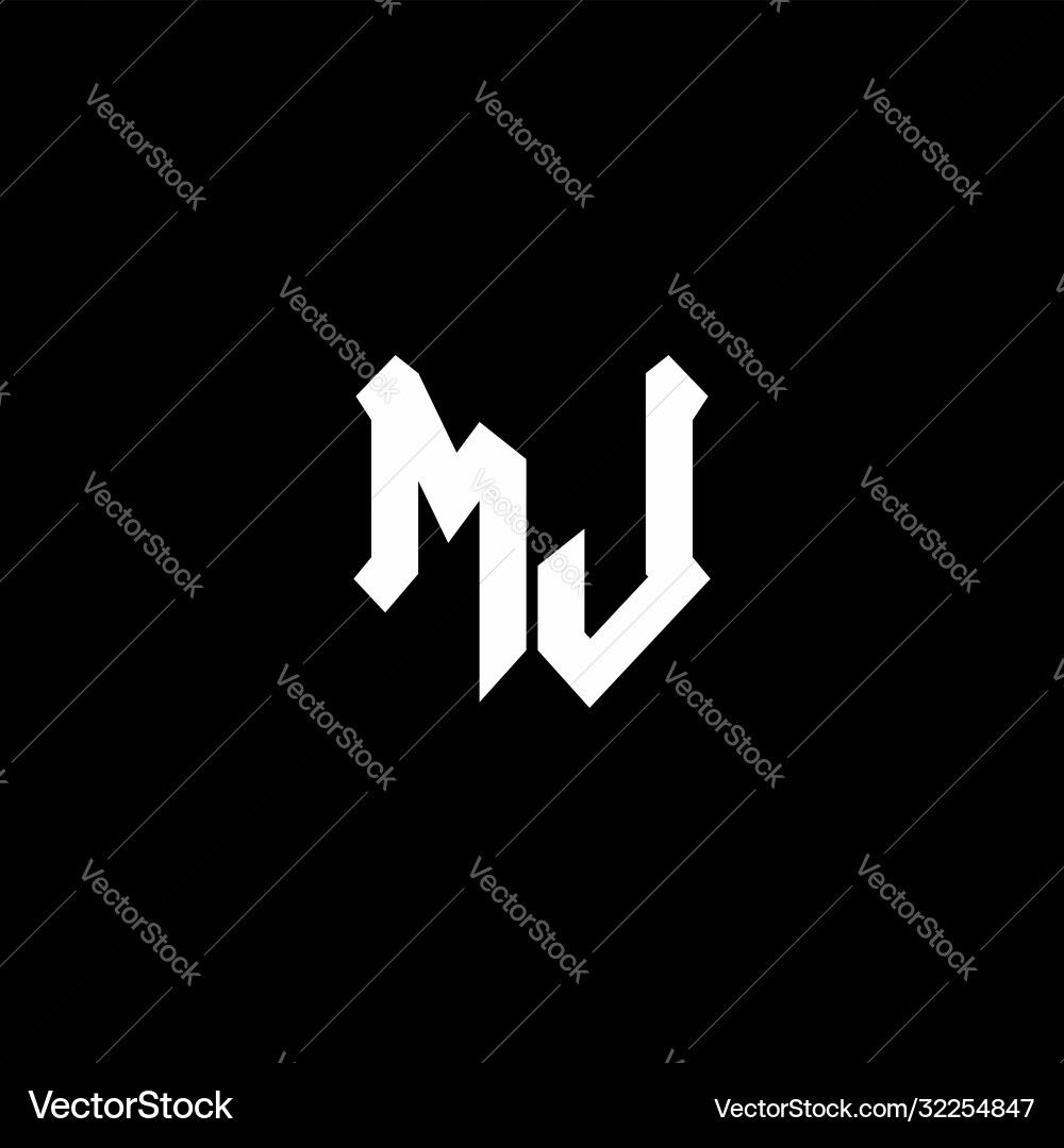 Mj logo monogram with shield shape design template vector image