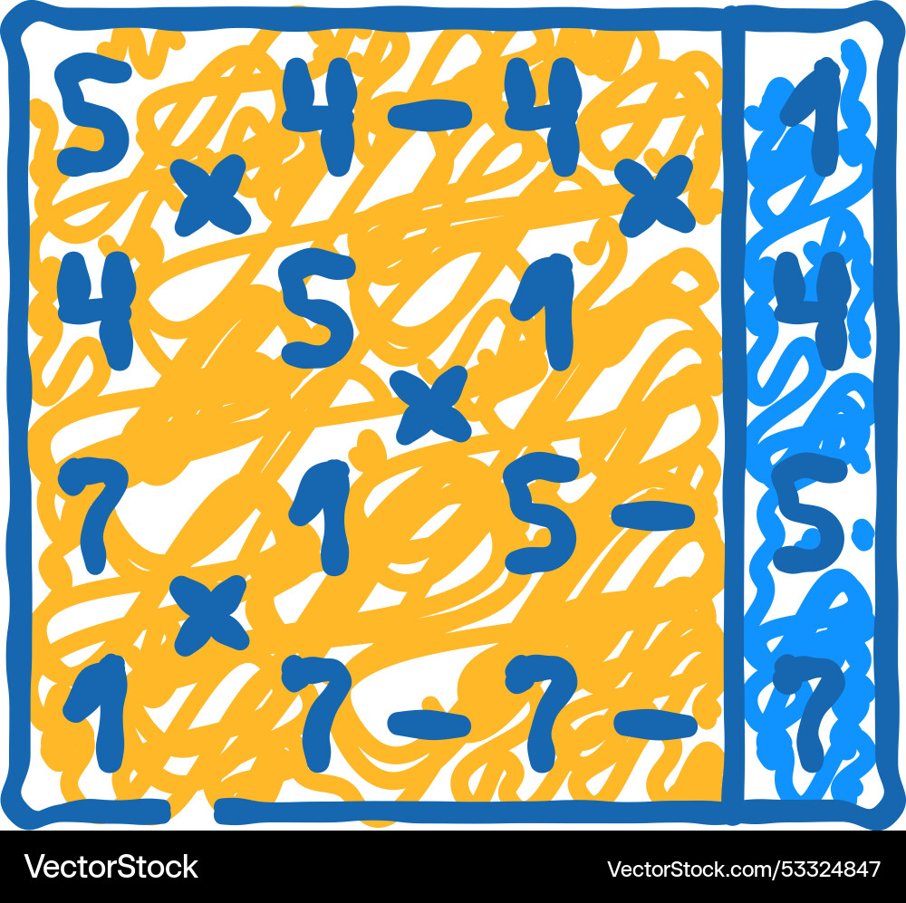 Radix sort algorithm icon doodle Vektorbild