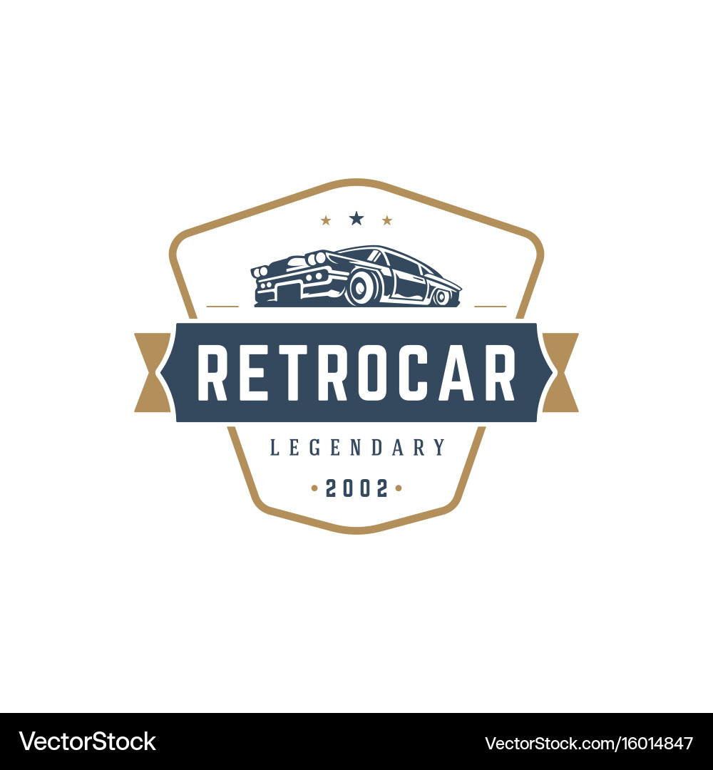 Retro Hot Rod Logo Template Vector Image
