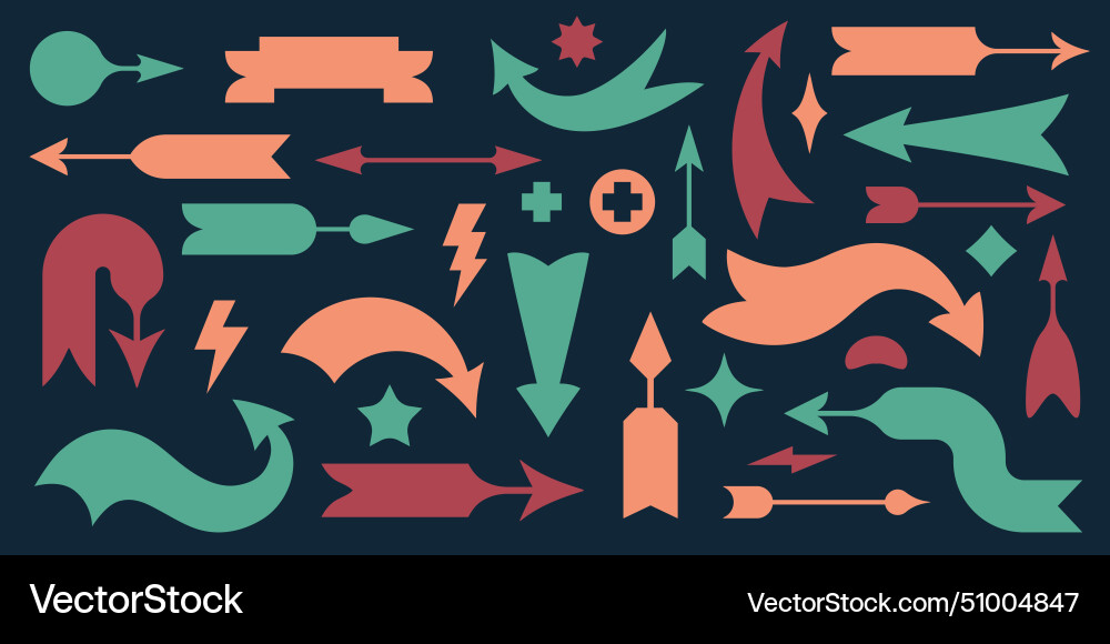 Retro Pointer Banners - Arrows & Frames vector image