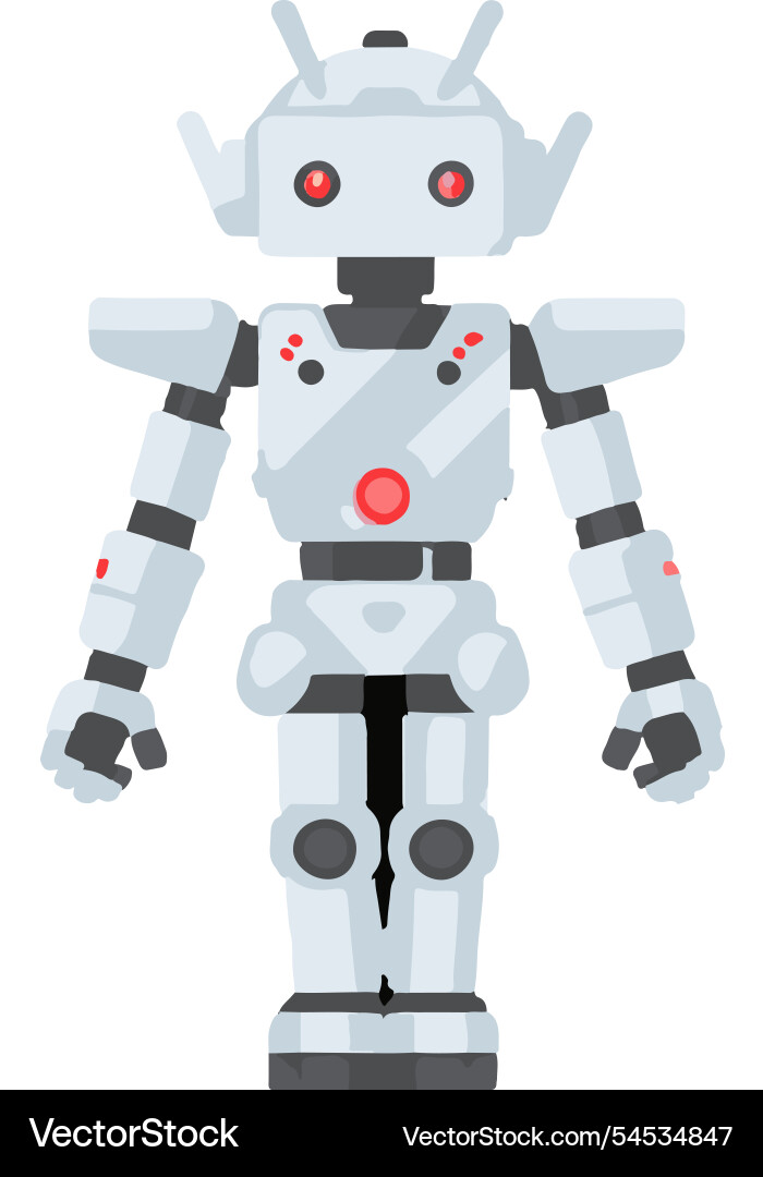 Robot ai machine computing controlai vector image