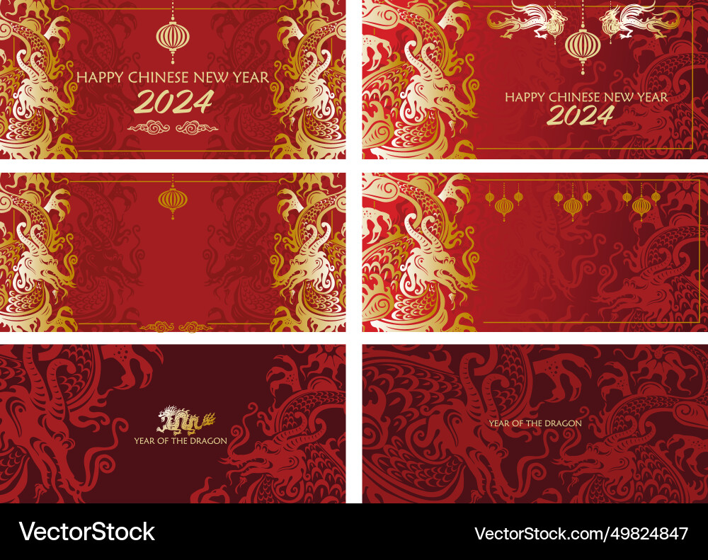 Set of template for greeting card vector image