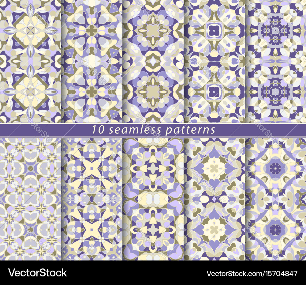 Set of ten seamless abstract patterns Vector Image