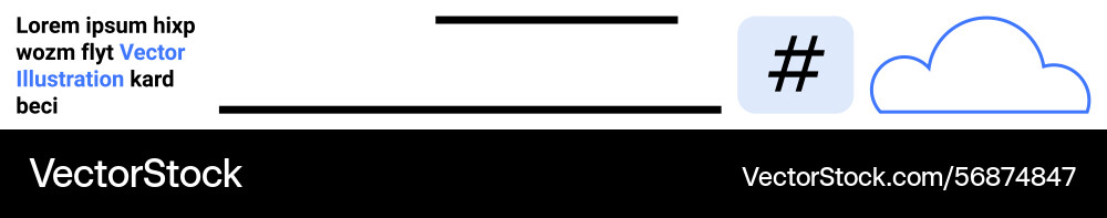 Text with cloud and metadata tag elements Vector Image