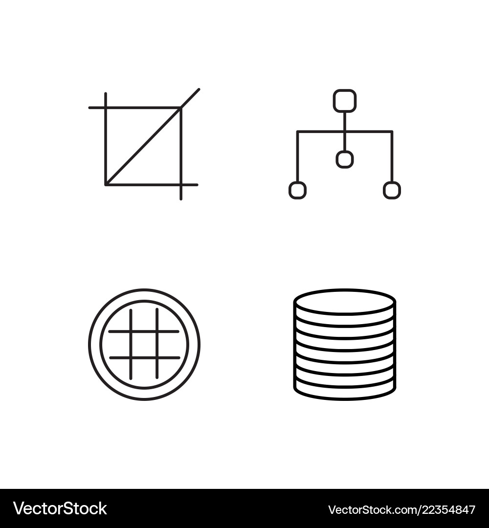 Web simple outlined icons set Vector Image