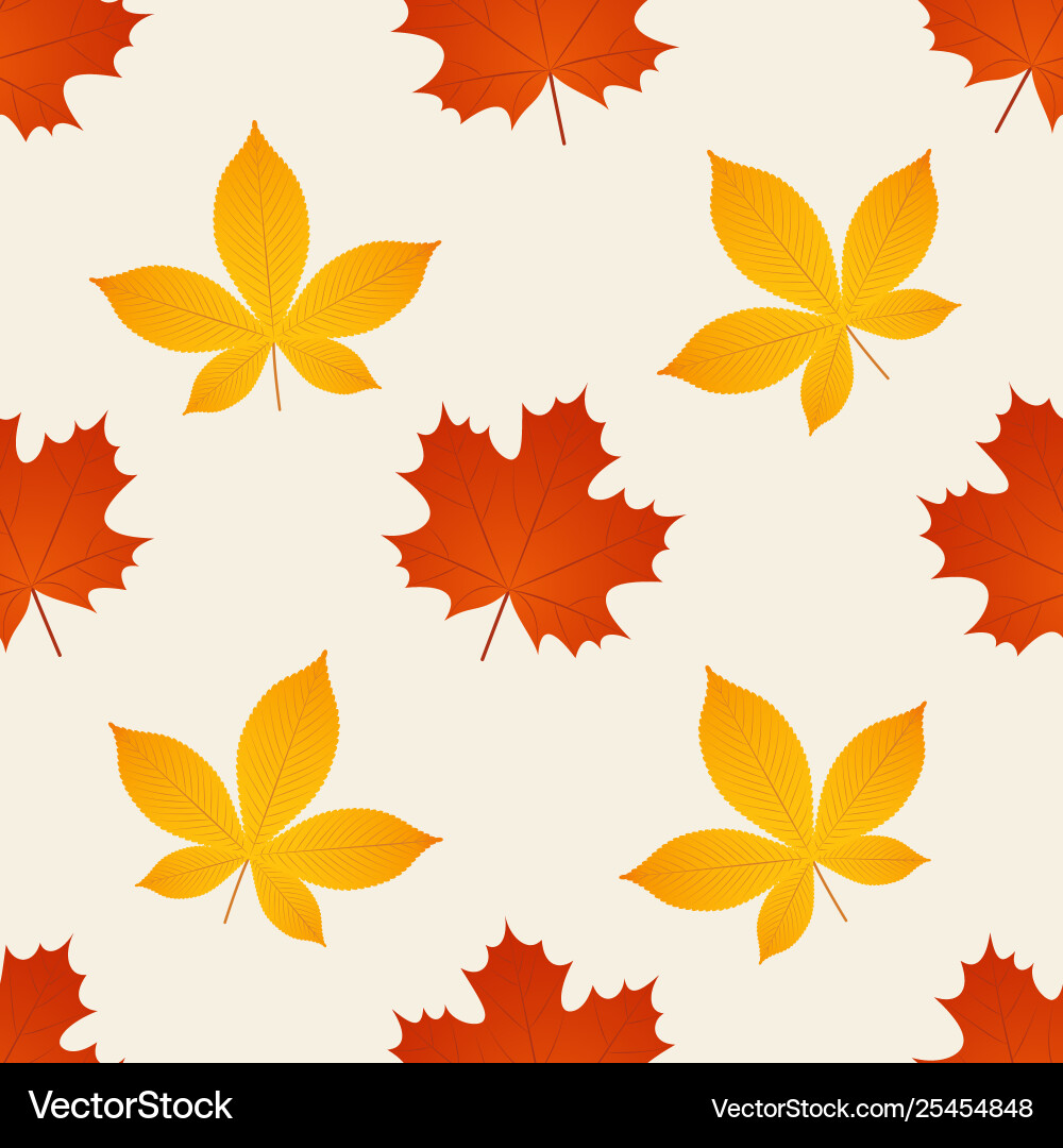 Autumn seamless pattern background with fall Autumn seamless pattern background with fall Vector Image
