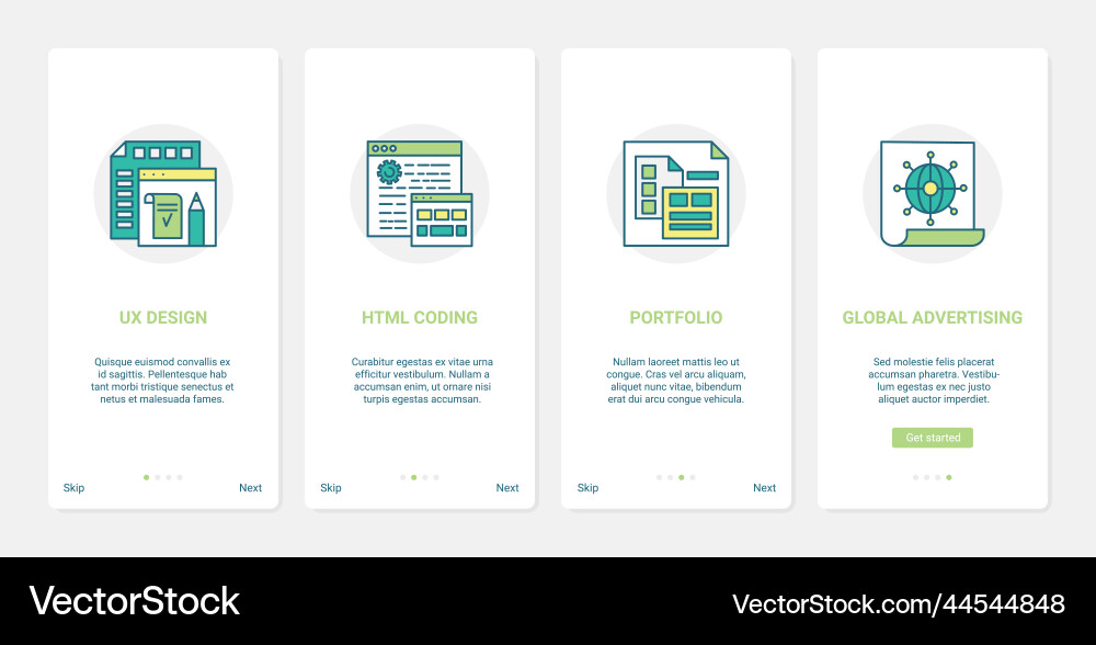 Designer developer portfolio service ux ui Designer developer portfolio service ux ui vector image