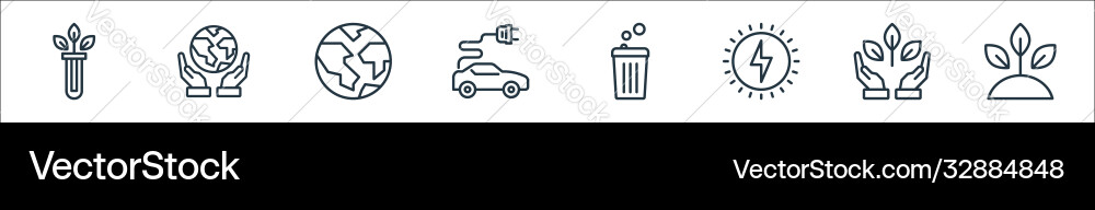 Ecology line icons linear set quality Ecology line icons linear set quality vector image