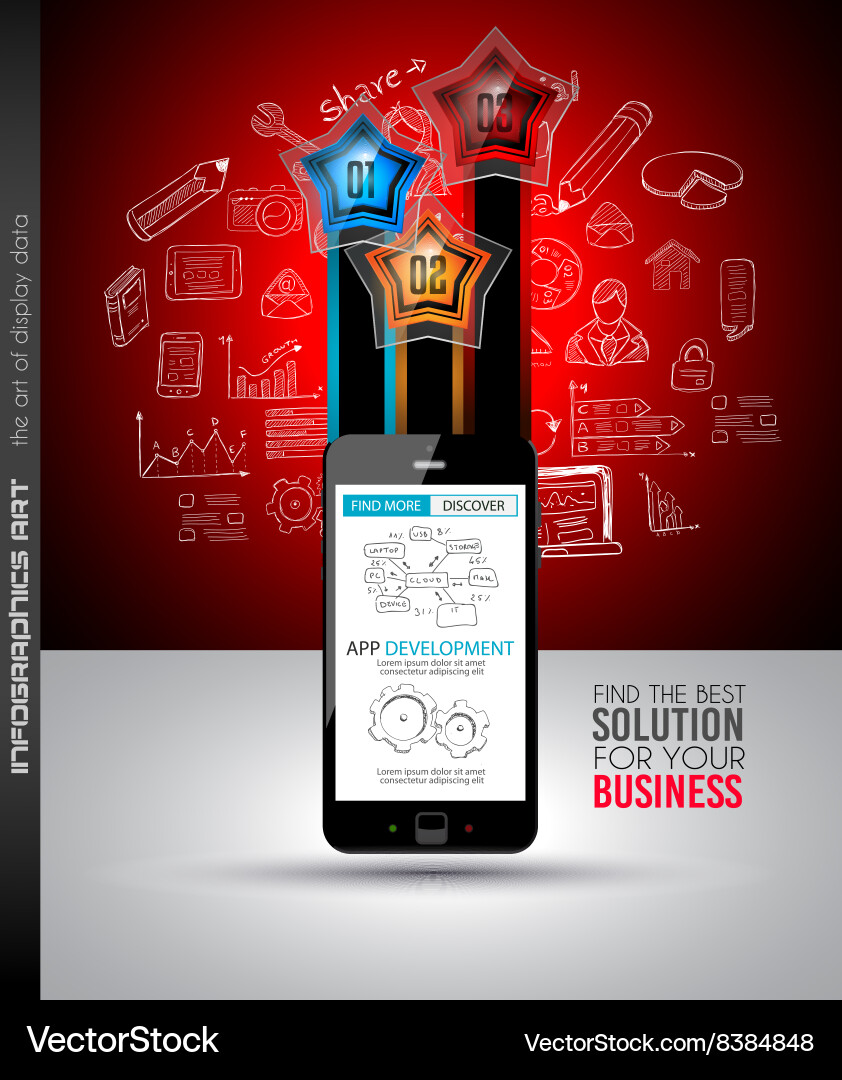 Infographics complex layout with option buttons vector image