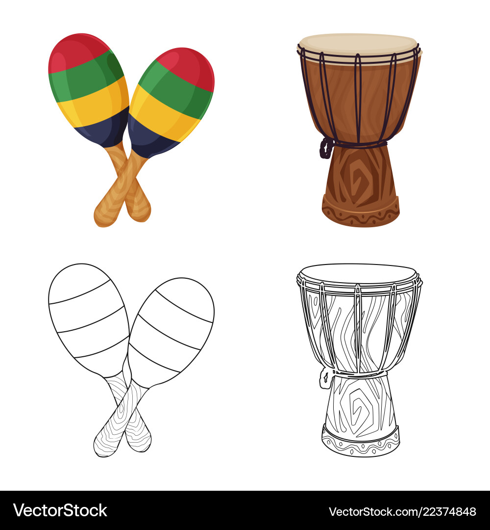 Isolated object of music and tune symbol set Vector Image