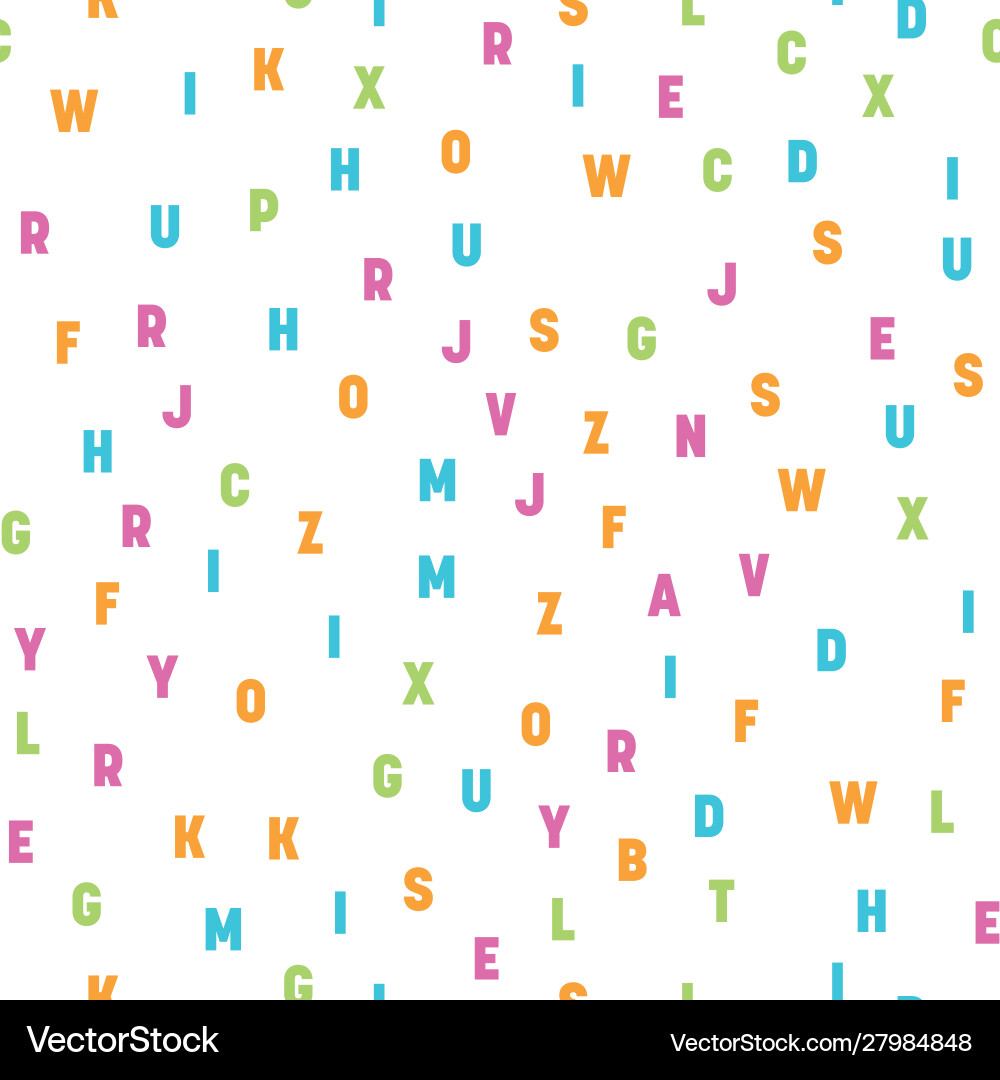 Seamless pattern colorful letters random order Seamless pattern colorful letters random order vector image