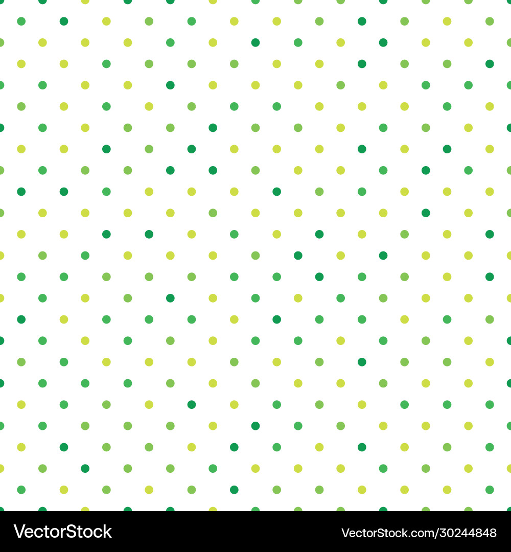 Seamless polka dot pattern green dots in random Vector Image