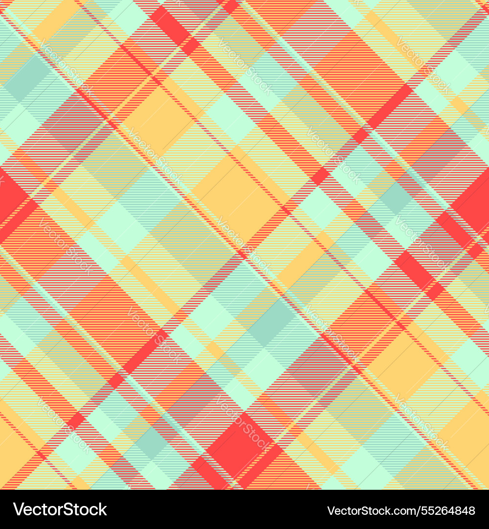 Vibrant diagonal plaid pattern in pastel Vector Image