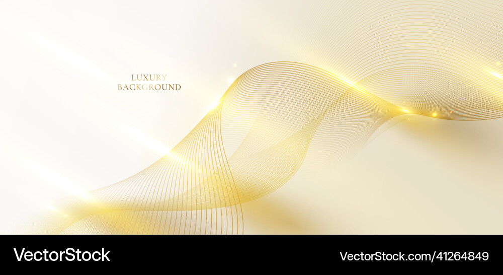 Abstract 3d elegante goldene Wellenlinien und Licht Abstract 3d elegante goldene Wellenlinien und Licht vektorbild