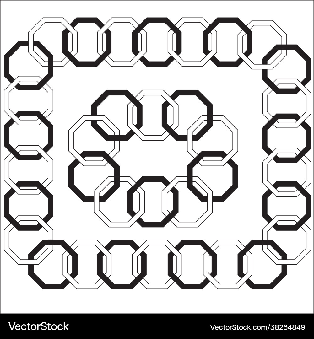 Abstract Black and White Hexagonal Pattern vector image