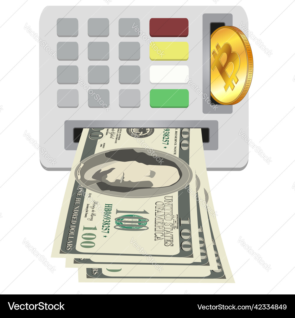 Atm panel with keypad and slot depositing bitcoin – Royalty-Free Vector |  VectorStock
