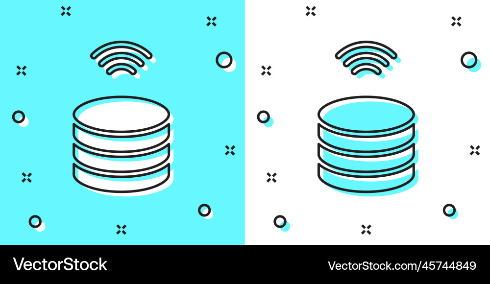 Black line smart server data web hosting icon Black line smart server data web hosting icon Vector Image