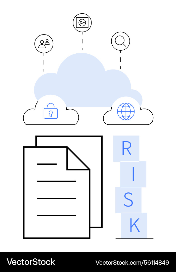 Cloud-based data security and risk management Cloud-based data security and risk management vector image