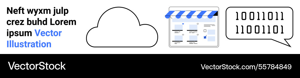 Cloud computing with online storefront and binary Cloud computing with online storefront and binary vector image