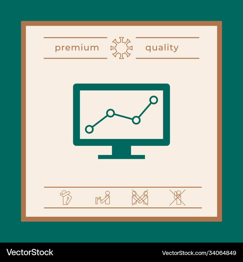 Computer monitors with graph graphic elements Vector Image