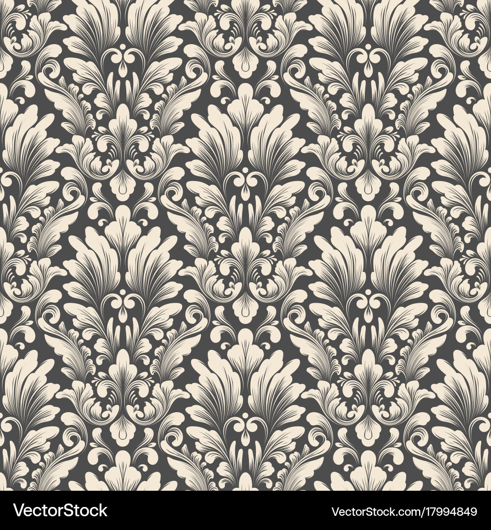 Damask seamless pattern background vector image