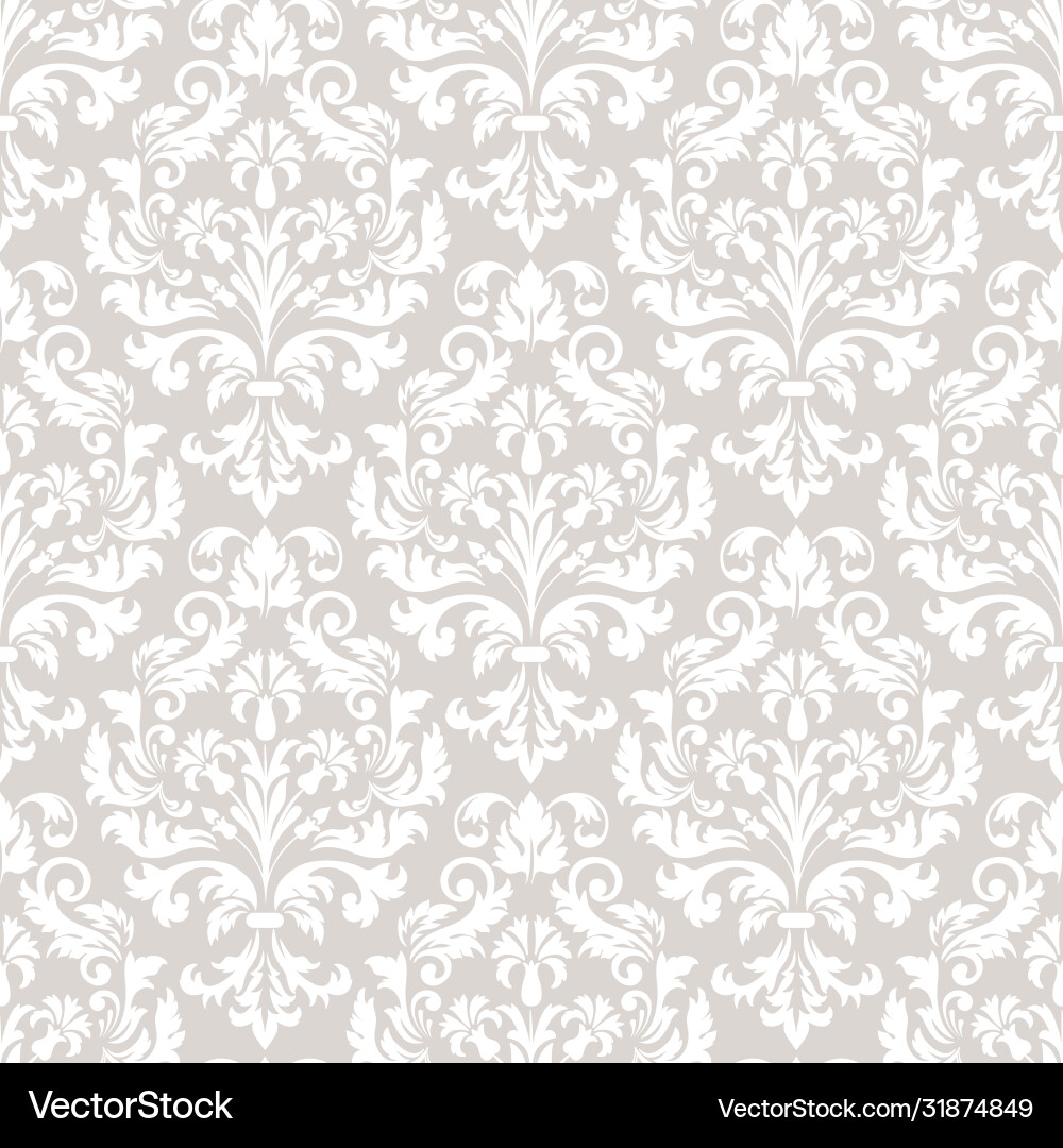 Damask seamless pattern element classical Damask seamless pattern element classical vector image