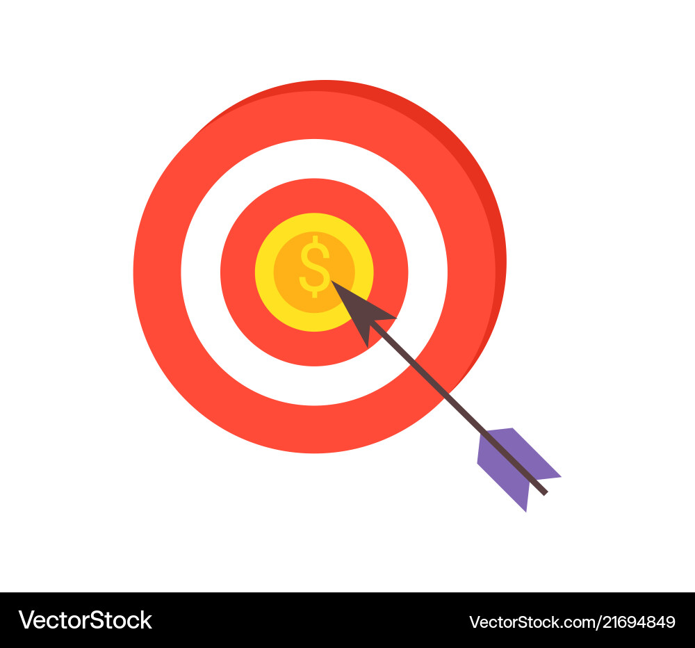 Darts game arrow and coin Darts game arrow and coin vector image