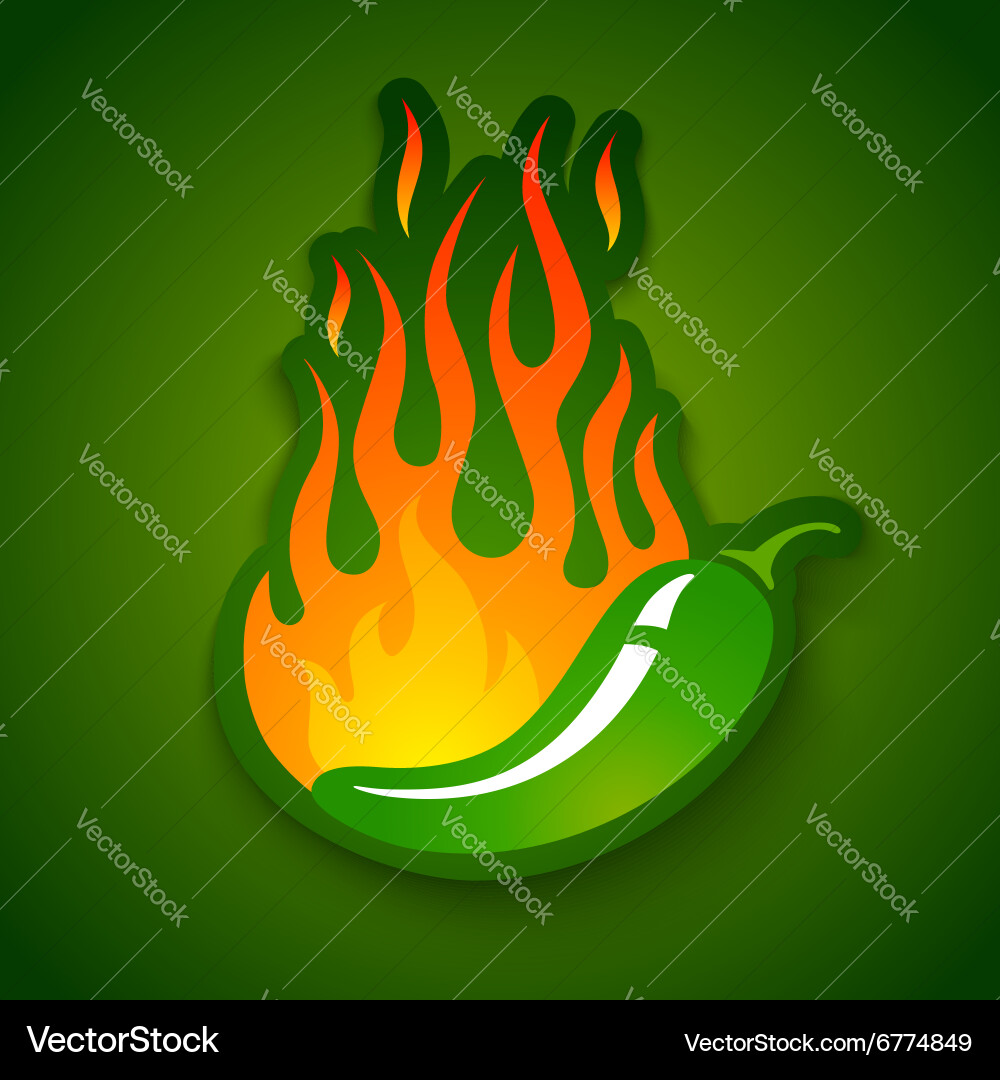 Fiery Jalapeño Pepper Vector Image