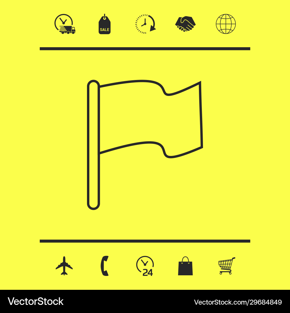Flag linear icon graphic elements for your design Vector Image