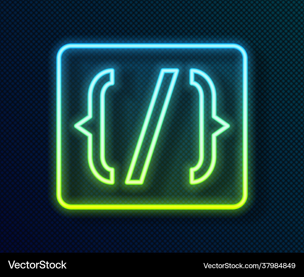Glowing neon line Programmiersprache Syntax-Symbol Glowing neon line Programmiersprache Syntax-Symbol vektorbild