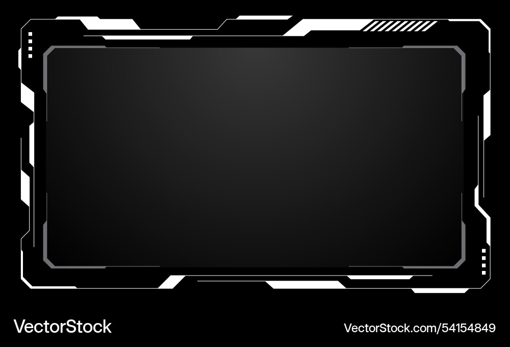 Hud frames white grey user interface elements Hud frames white grey user interface elements vector image