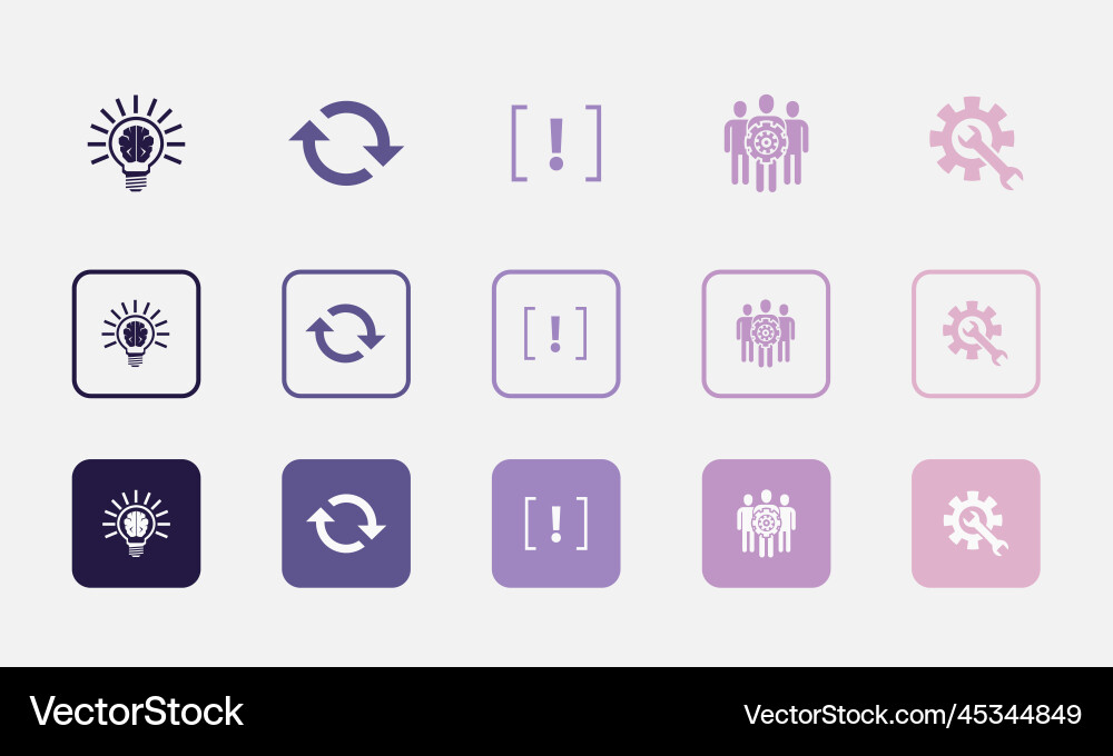 Idea change problem team work resolve icons vector image