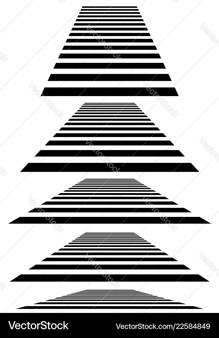 Lines in different level of perspective 3d Vector Image