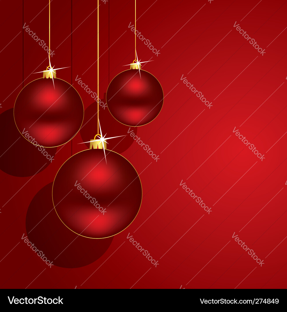 Red Christmas Ornaments Vector Image