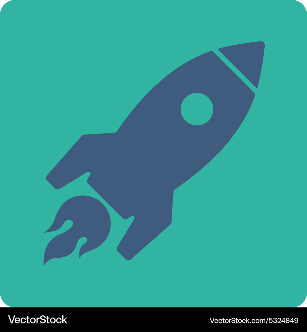 Rocket launch icon from commerce buttons overcolor Vector Image