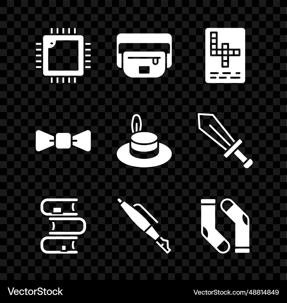 Set processor with cpu waist bag of banana Set processor with cpu waist bag of banana vector image