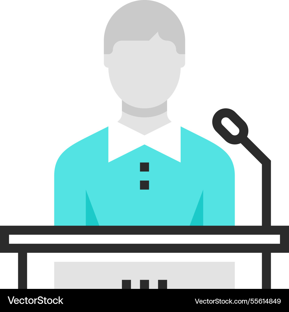 Speech flat line web icon concept Speech flat line web icon concept vector image