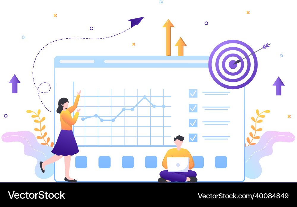 Startup target of business development process Vector Image