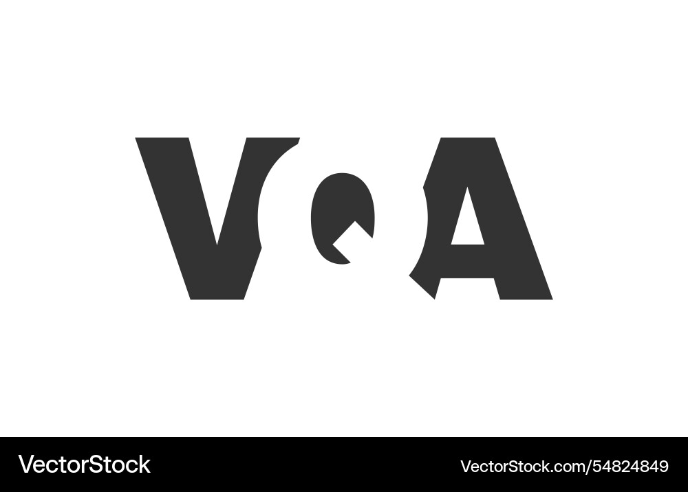 Vqa logo design initial letter v q a bold font Vector Image