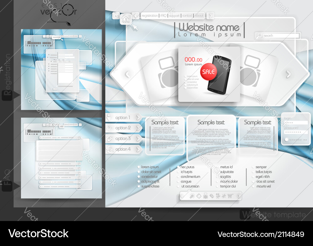Website design template menu elements vector image