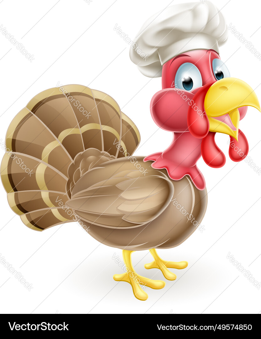 Cartoon chef turkey vector image