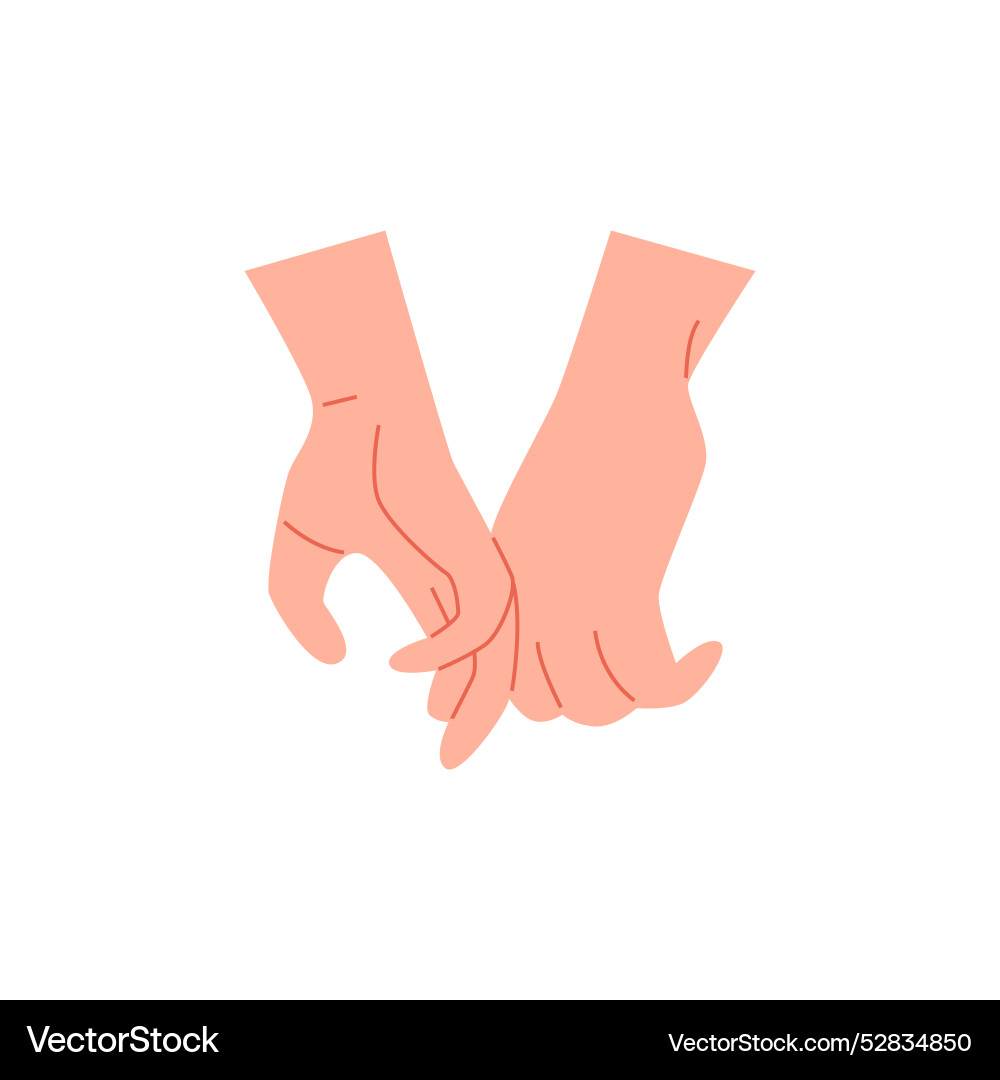 Cute hand of couple touch each other romantic Cute hand of couple touch each other romantic vector image