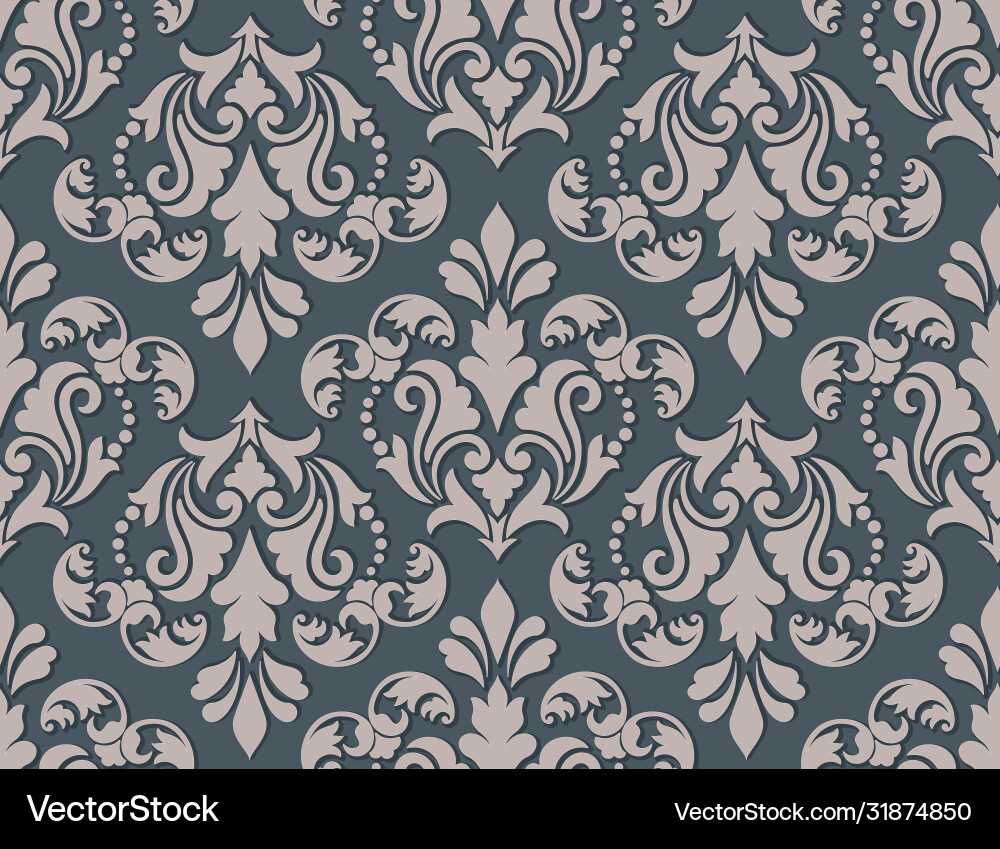 Damask seamless pattern element classical Damask seamless pattern element classical vector image