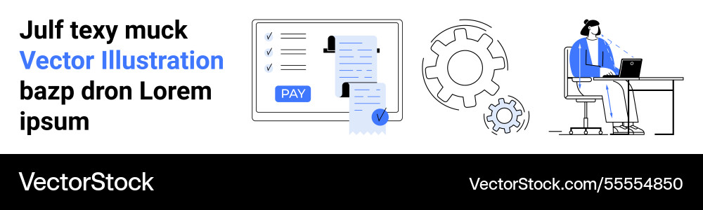 Digital workflow and payment processing Digital workflow and payment processing vector image