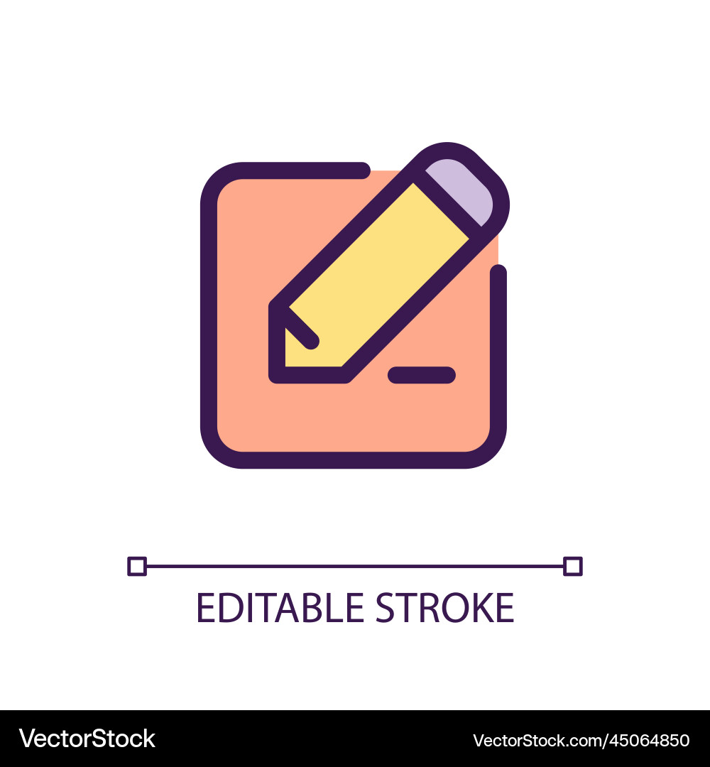 Edit text pixel perfect rgb color ui icon Vector Image