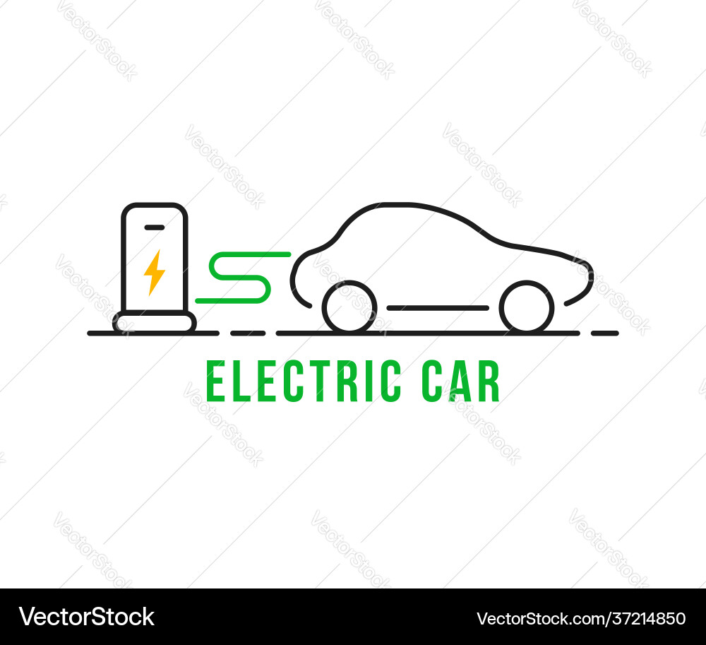 Electric Car Charging Station Vector Image