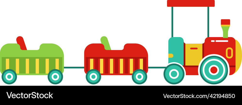 Kid train funny color amusement park transport vector image