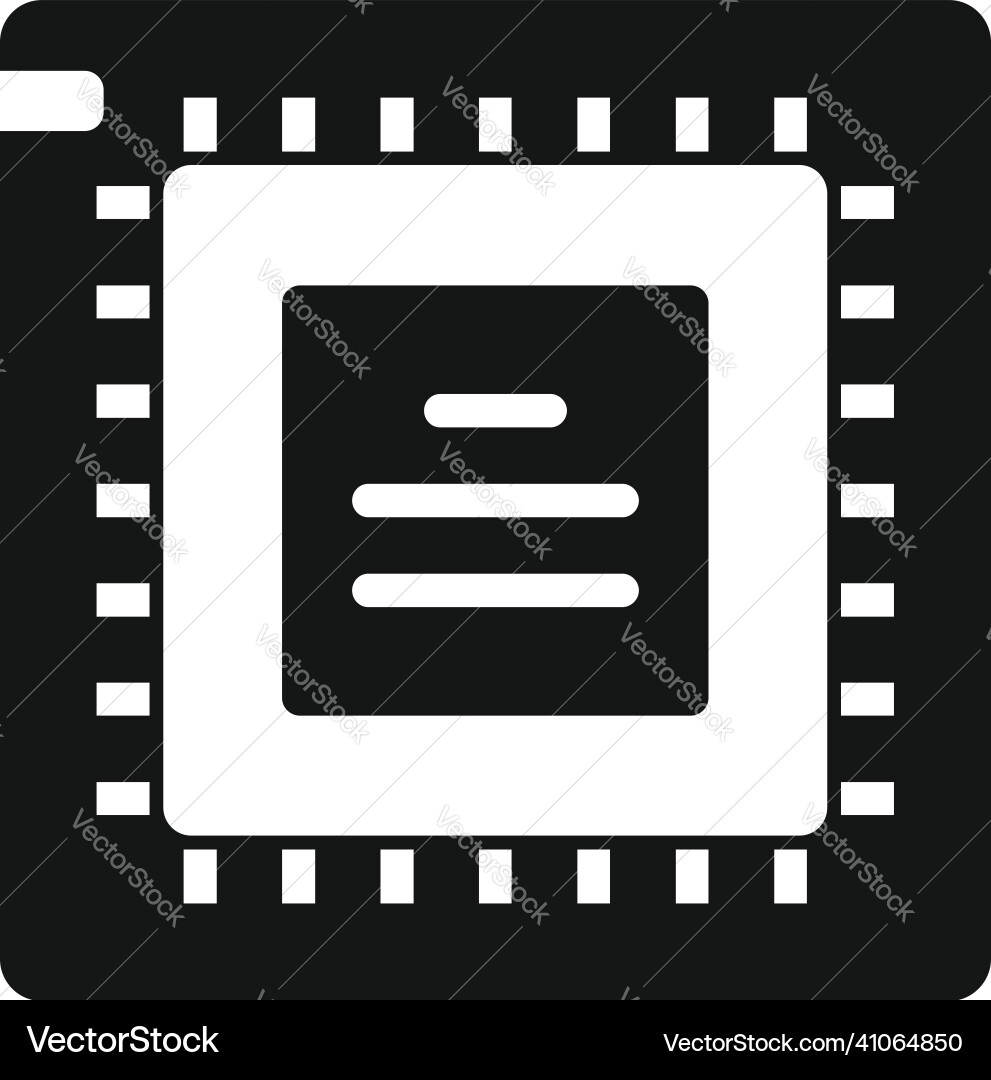Pc processor icon simple computer core Pc processor icon simple computer core vector image