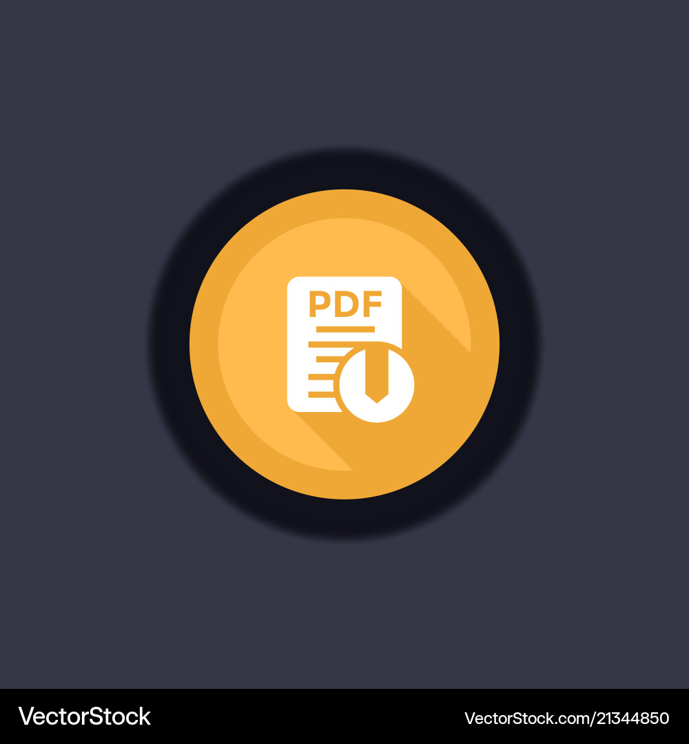Pdf file download icon round button vector image