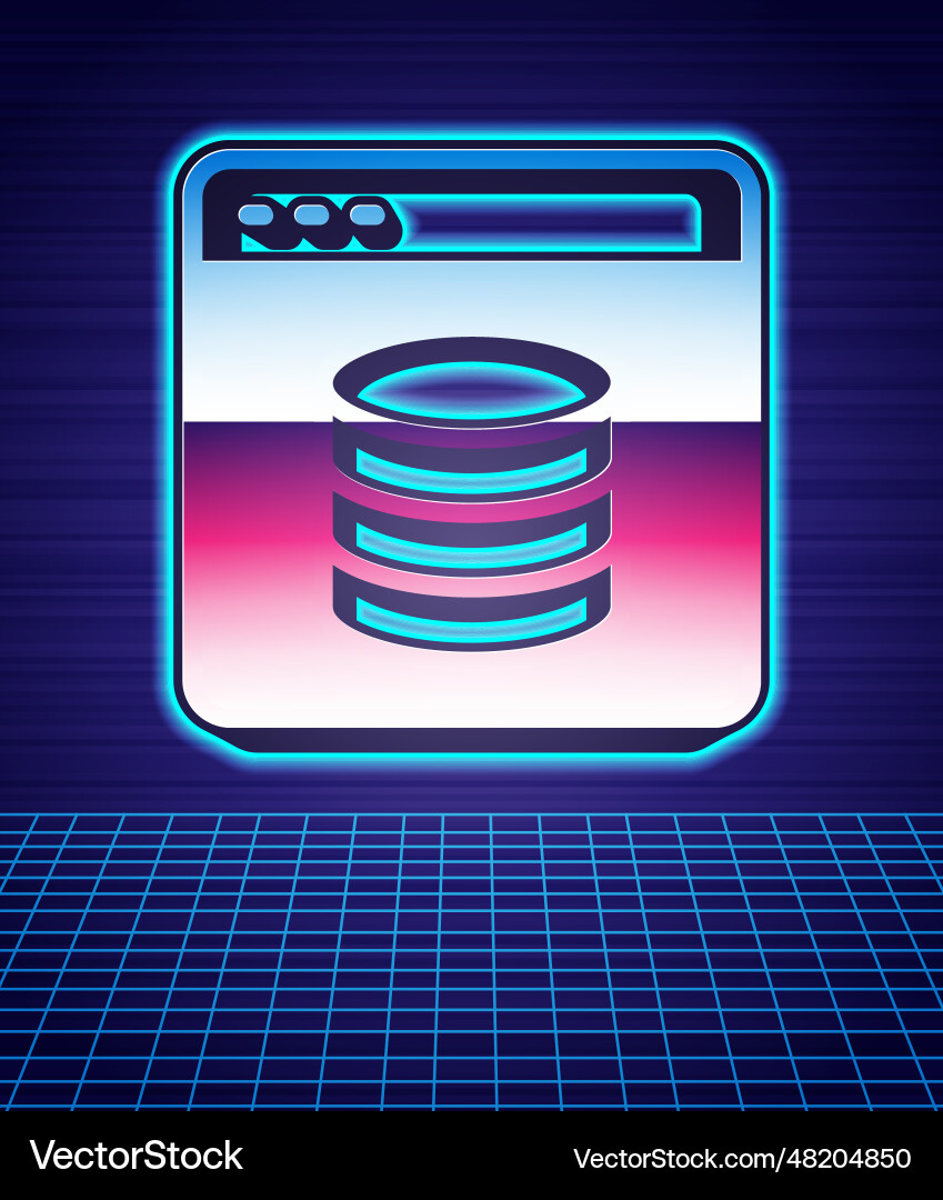 Retro style server data web hosting icon isolated Retro style server data web hosting icon isolated Vector Image